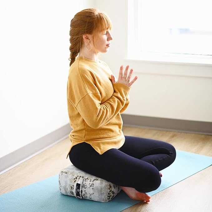 Hugger Mugger Zen Meditation Cushion - Wider Base, Use Horizontally or Vertically, Buckwheat Filled, Durable Fabric, Handmade in USA - Bloomnest