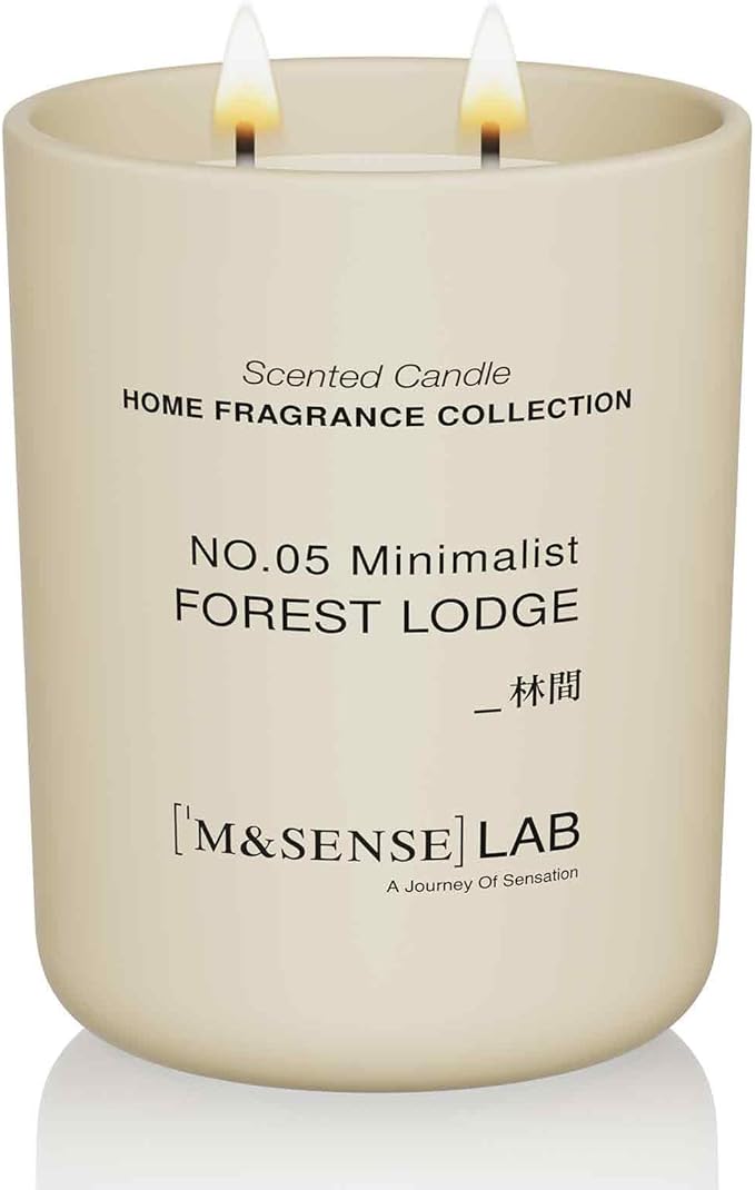 M&SENSE Natural Soy Candle| Forest Lodge | 16.6 oz, 95H Burn | Minimalist Scented Candle for Relaxation, Gifting, Home Décor | for Bedroom, Office, Party Large - Bloomnest