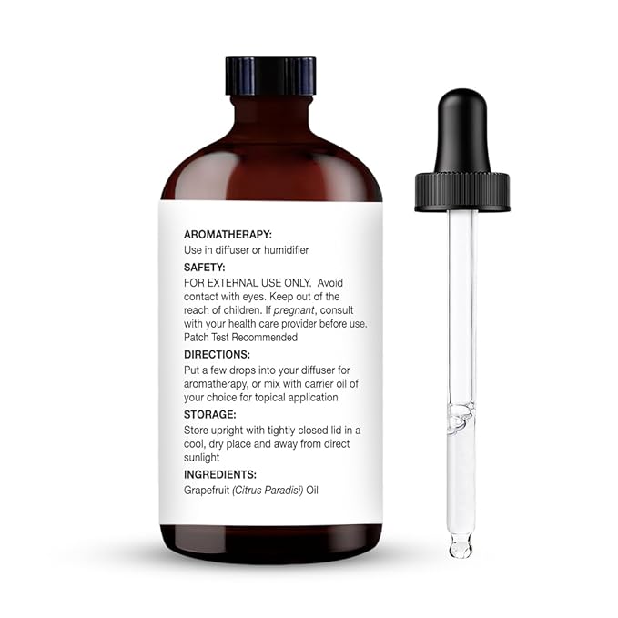 Majestic Pure Grapefruit Essential Oil with Glass Dropper - Huge 4 Fl Oz - 100% Pure and Natural Grapefruit Oil - Premium Grade Essential Oils for Diffuser, Aromatherapy, Soap and Candle Making - Bloomnest