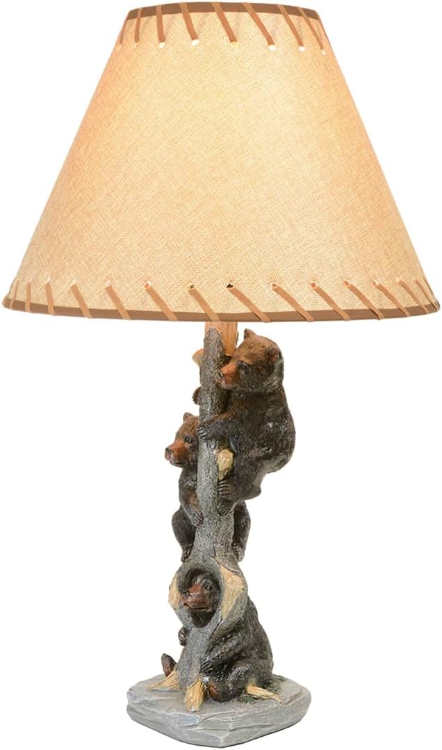 BLACK FOREST DECOR - Bears in a Tree Table Lamp for Cabin, Living Room, Nightstand, Desk - Home Décor - 24" x 14" - Bloomnest