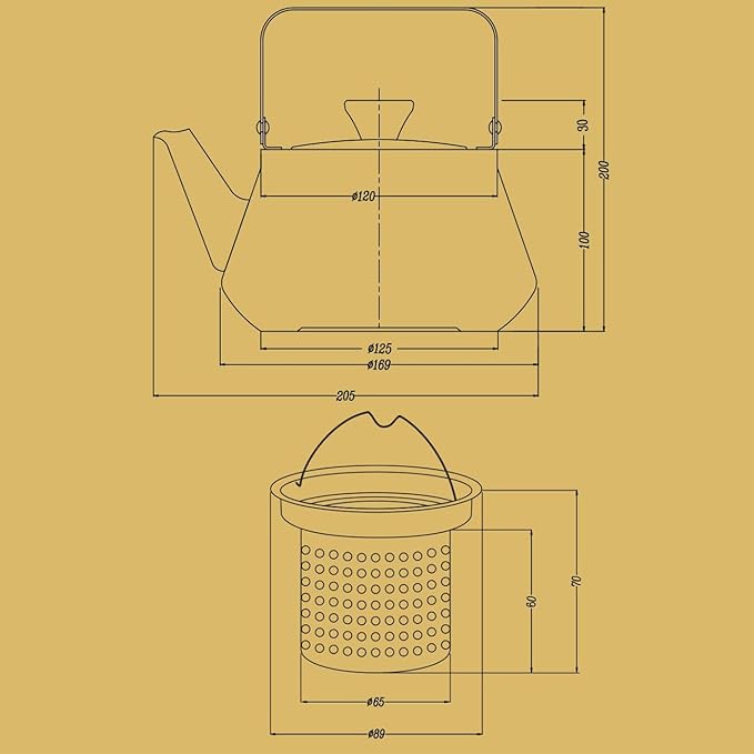 SANQIAHOME 1.6 Quart stainless steel teapot with Infuser A modern, minimalist style