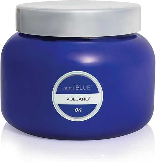 Capri Blue Volcano Scented Candles - Luxury Three Wick Candles for Home Scented with Tropical Fruit & Sugared Citrus - Soy Wax Blend - Large Blue Color (28 oz) - Bloomnest