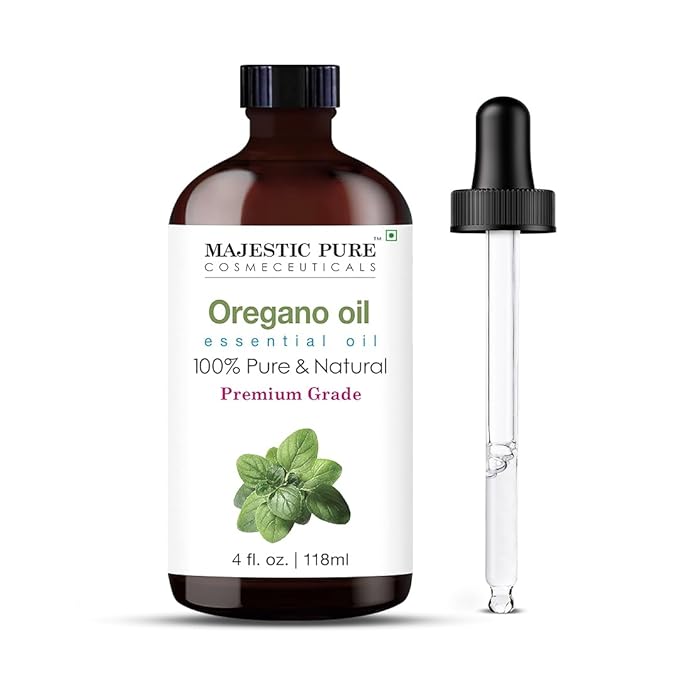 Majestic Pure Oregano Essential Oil with Glass Dropper - Huge 4 Fl Oz - 100% Pure and Natural Oregano Oil - Premium Grade Essential Oils for Diffuser, Aromatherapy, Soap and Candle Making - Bloomnest