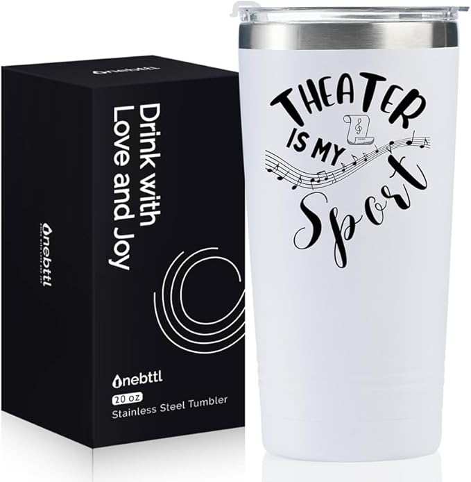 Onebttl Theater Gifts, Broadway Gifts for Musicians, Actors and Music Teacher on World Theatre Day, Birthday and Chistmas, 20 oz Insulated Stainless Steel Tumbler - THEATER IS MY SPORT - Bloomnest