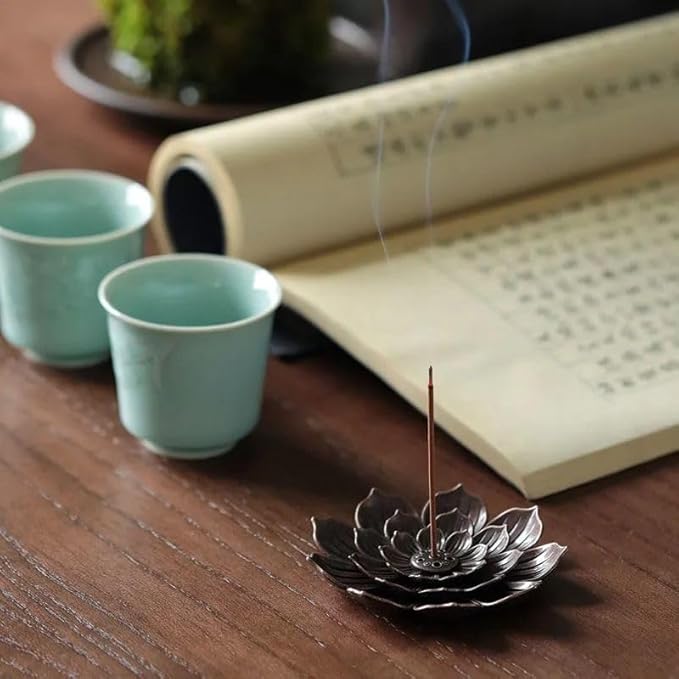 Incense Holder with Incense Stick Tray: Multi-Functional Incense Burner and Stick Holder Combo (Black)