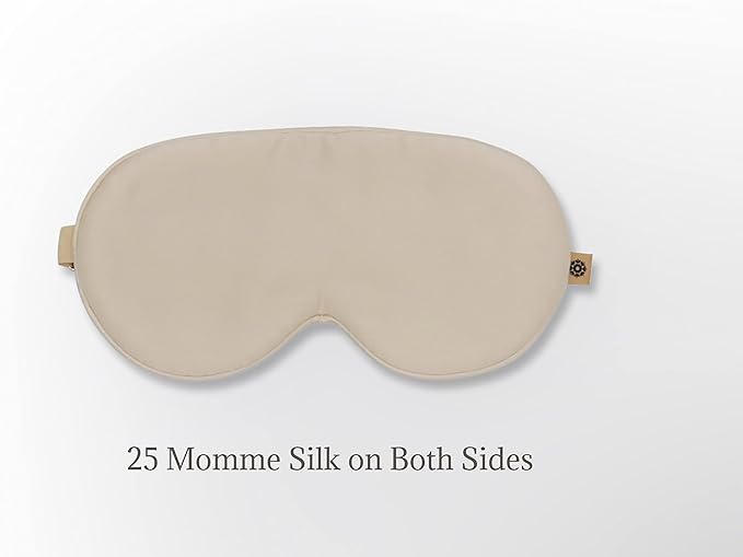 Premium 25 Momme Mulberry Silk Eye Mask for Sleeping (Vanilla Ice) - Bloomnest