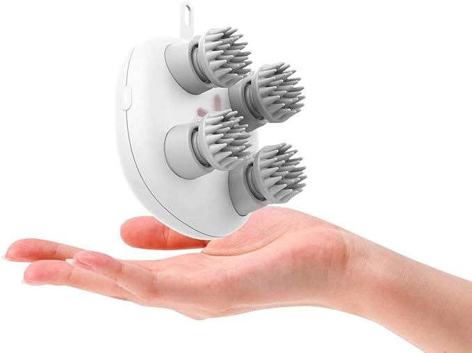 Electric Scalp Massager, Head Scratcher Mimics Four-Finger Kneading Massage, Rechargeable & Waterproof, Pets Massager HaoToningInc