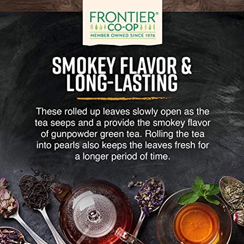 Frontier Co-op Organic Gunpowder Green Tea Leaves, 1-Pound Bulk, Smokey Green Tea, Maintains Freshness, Kosher, Fair Trade - Bloomnest
