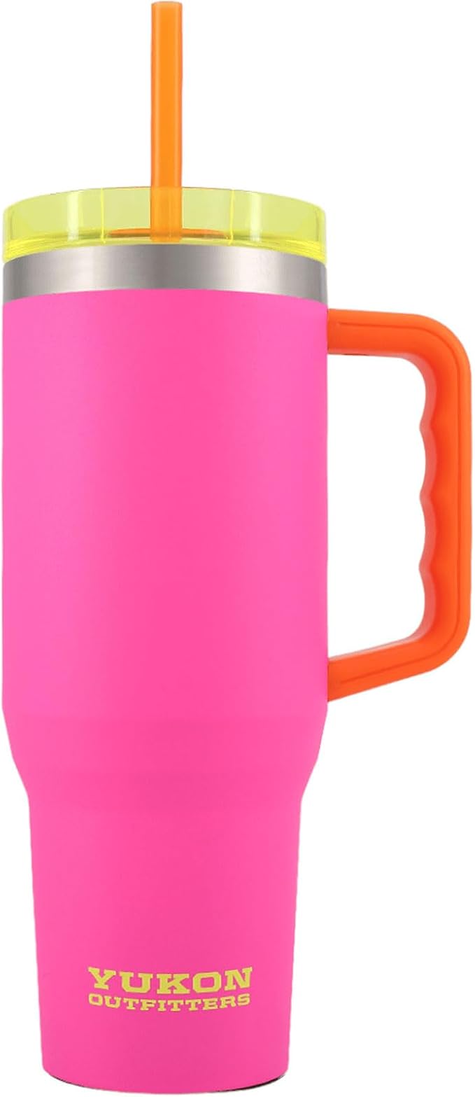 Yukon Outfitters Fit Forty 40oz Double Wall Vacuum Insulated Stainless Steel Tumbler with Reusable Straw & Ergonomic Handle | For Hot or Cold Beverage, Crystal Beach - Bloomnest