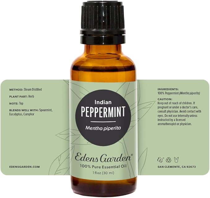Edens Garden Peppermint- Indian Essential Oil- 100% Pure Premium Grade, Undiluted, Natural, Therapeutic, Aromatherapy, The Best for Diffuser, Face, Candle, Humidifiers 30 ml (1 fl oz) - Bloomnest