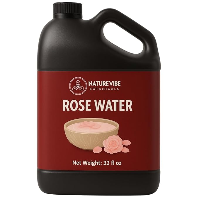 Naturevibe Botanicals Pure Rose Water Toner 32 oz Hydrating Facial Mist & Hair Spray | 100% Natural, Alcohol-Free Skin Care & Makeup Setting Spray - Bloomnest