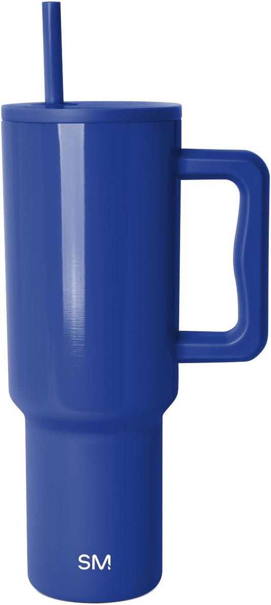 Simple Modern 40 oz Trek Tumbler with Handle and Straw Lid | Cup Holder Friendly Insulated Stainless Steel Travel Mug | Marian Blue SimpleModern