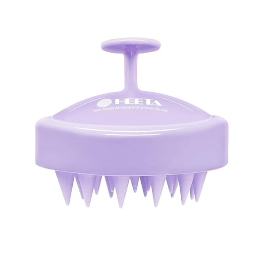 HEETA Shampoo Scalp Brush Massager Hair Growth, Scalp Scrubber with Soft Silicone Bristles for Dandruff Removal, Hair Brush Exfoliator, Light Purple HEETA