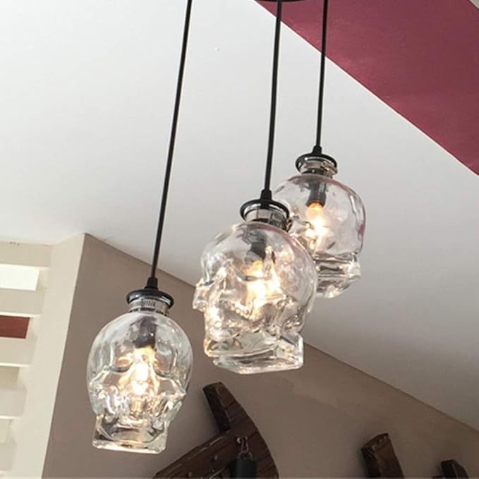 NIUYAO Pendant Light Lamp Dome Shade Hanging Ceiling Light (Skull Shape)