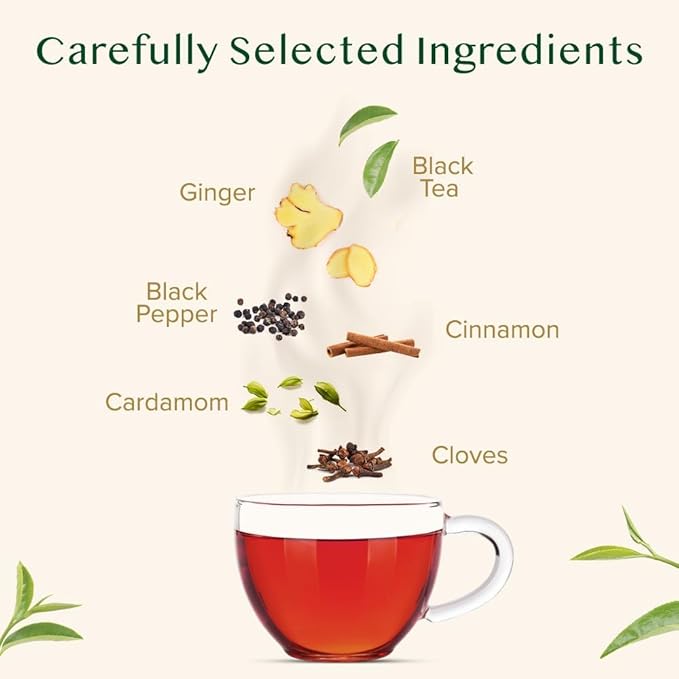 VAHDAM, Ginger Masala Chai Tea (50+ Cups,3.53oz) Authentic Indian Ginger Tea | Spiced Chai Tea Loose Leaf | Brew Hot, Iced Or Chai Latte | Vacuum Sealed Pack - Bloomnest