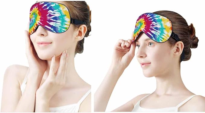 Swirl Sleep Eye Mask Tie Dye Abstract Rainbow Men Women Sleep Mask with Adjustable Strap Eye Cover Eye Shade for Travel, Nap,Meditation - Bloomnest