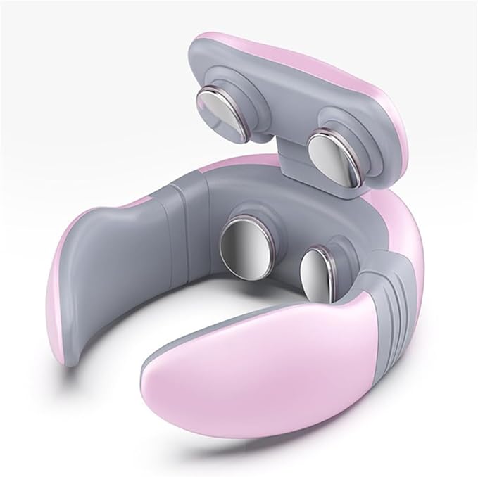 Intelligent Neck Massager 6 Modes 9 Gears TENS Pulse Heating Cervical Massager (Pink)