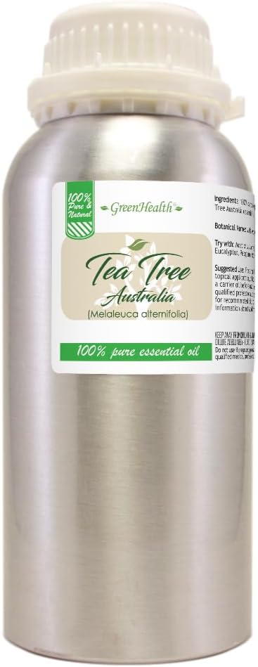 Tea Tree (Australia) Essential Oil – 16 fl oz (473 ml) Aluminum Bottle w/Plug Cap – 100% Pure Essential Oil – GreenHealth - Bloomnest