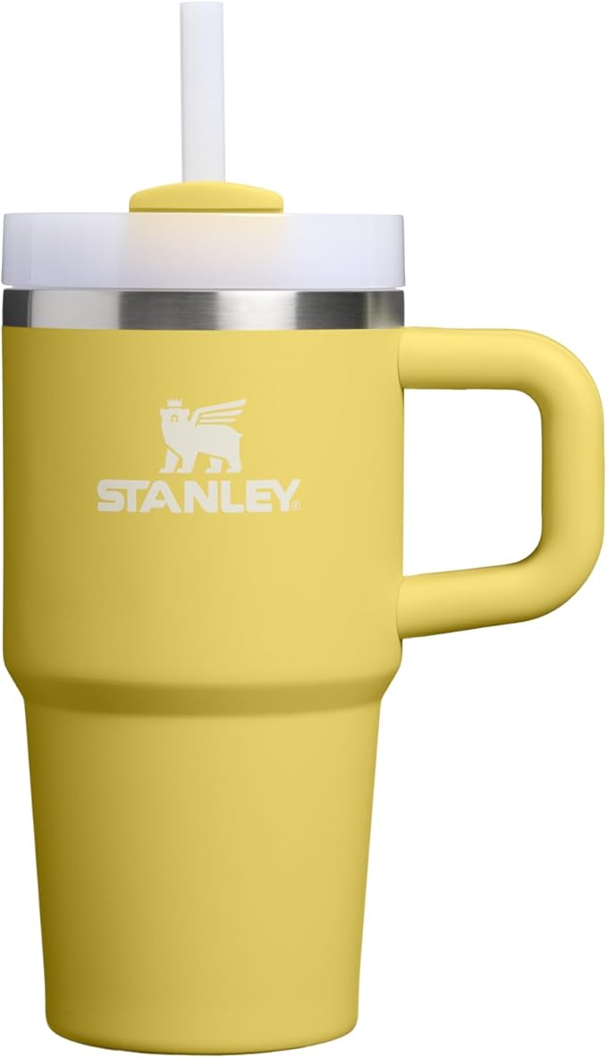 STANLEY Quencher H2.0 Tumbler with Handle and Straw 20 oz | Flowstate 3-Position Lid | Cup Holder Compatible for Travel | Insulated Stainless Steel Cup | BPA-Free | Daffodil Stanley
