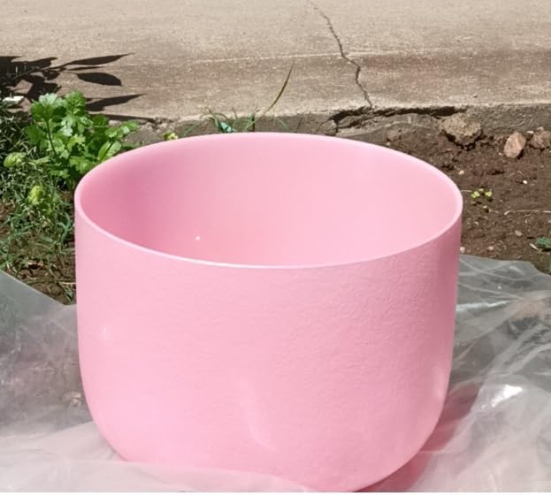 KVKA Pink Color F Note Heart Chakra Quartz Crystal Singing Bowl 8 inch with Carrying Case for healing sound Yoga - Bloomnest