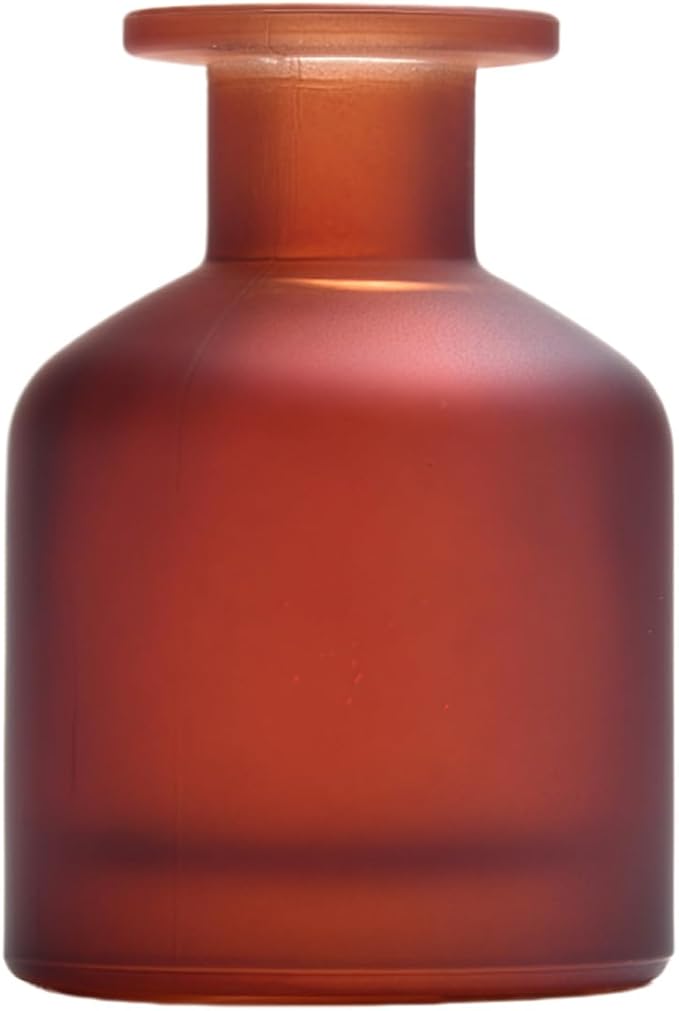 130ML/4.3OZ Amber Red Glass Diffuser Bottle Empty Refillable Aromatherapy Container Fragrance Accessories for Essential Oils & DIY Crafts Bloomnest
