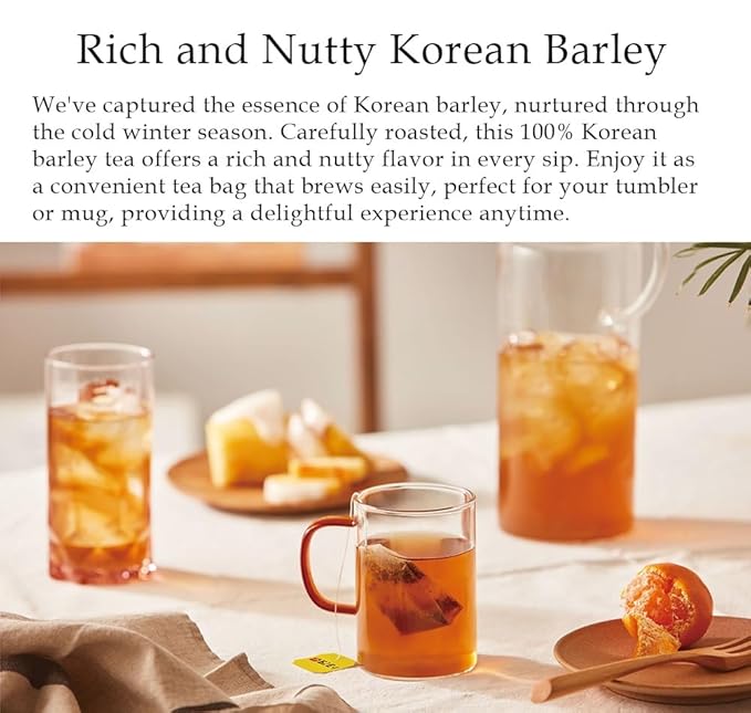 Damtuh Korean Barley Tea – Roasted Boricha Mugicha, Nutty Herbal Tea, Caffeine-Free, 100 Tea Bags (1.5g each) - Bloomnest