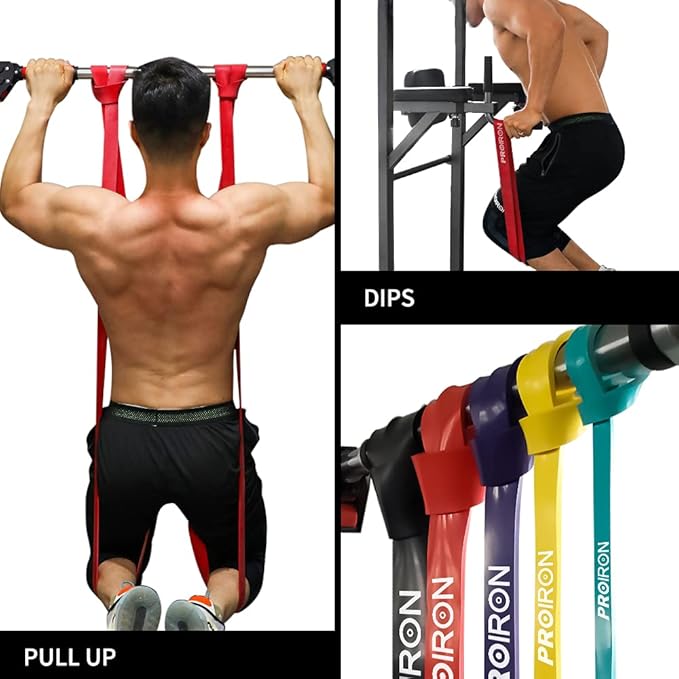 PROIRON Resistance Bands Pull Up Assistance Bands Comfortable Anti-Slip Exercise Bands for Pull up Dip Squat Gym Workout Physical Therapy Stretch Bands for Men & Women - Length 82inch（208cm） - Bloomnest