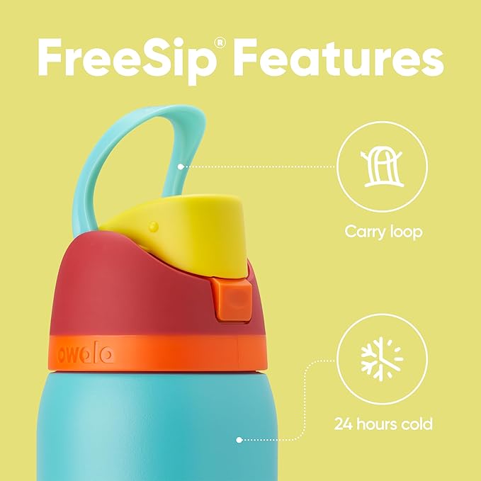 Owala FreeSip Insulated Stainless Steel Water Bottle with Straw, BPA-Free Sports Water Bottle, Great for Travel, 40 Oz, Summer Sweetness Owala