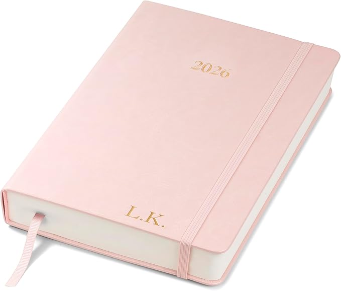 Wykeham's Executive 2026 Daily Journal Planner – US Public Holidays & Format – Customization Available (Personalized Rose, 8.5"×5.5") - Bloomnest