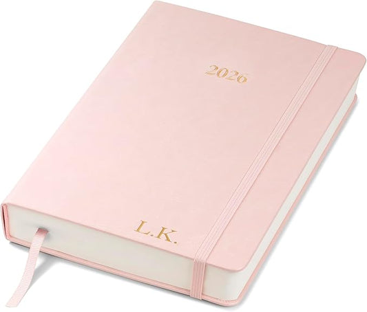 Wykeham's Executive 2026 Daily Journal Planner – US Public Holidays & Format – Customization Available (Personalized Rose, 8.5"×5.5") - Bloomnest