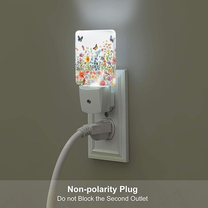 Led Night Light, Floral Plants Decorative Plug in Nightlights,with Smart Auto Dusk to Dawn Night Light for Bedroom, Kitchen, Nursery, Bathroom - Bloomnest