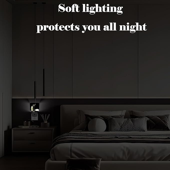 Zen White Lotus Night Light,Plug Into Wall with Dusk to Dawn Light Sensors, Warm Nightlights for Bedroom, Bathroom, Hallway, Kitchen, Gifts Ideal for Boys Girls Women Men - Bloomnest