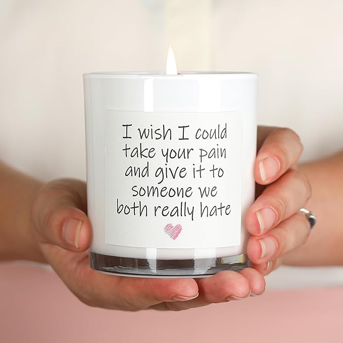 Get Well Candle with Healing Crystals - Get Well Gifts for Women After Surgery, Humor Surgery Recovery Gifts for Women, Get Well Soon Gifts, Lavender Scented Candle, 10 oz, White - Bloomnest