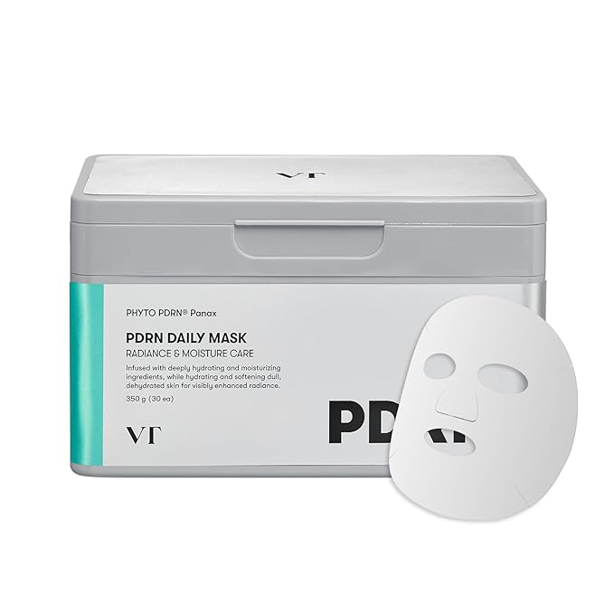VT COSMETICS PDRN Daily Mask 30 Sheets, Vegan PDRN for Skin Restoration & Radiance, Hydrating & Moisturizing, Anti-Aging, Plumping Effect, Korean Face Mask (350g) - Bloomnest