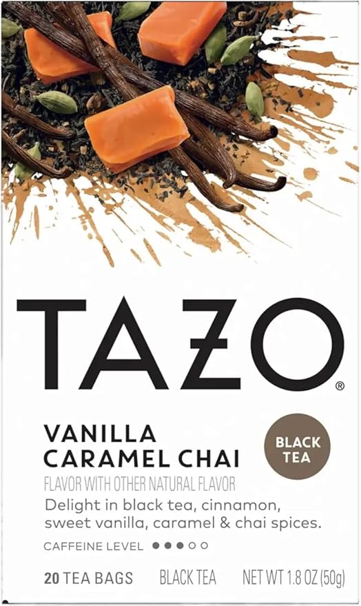 TAZO Tea Bags, Black Tea, Vanilla Caramel Chai, Pumpkin Spice Chai, Awake English Breakfast, Organic Chai, & Organic Earl Grey (1ea) (Variety Pack) - Bloomnest