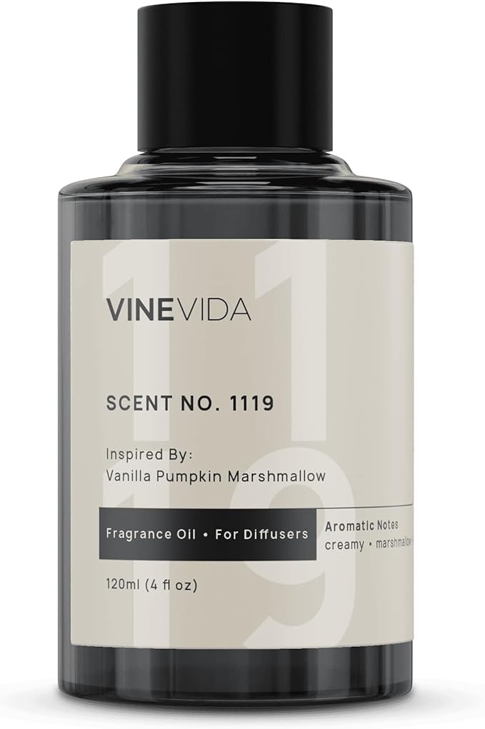 VINEVIDA [4 Fl Oz] Scent NO. 1119 Fragrance Oil for Cold Air Diffusers, Aromatic Notes of Marshmallow Cream Pumpkin, Essential Oils for Diffuser Oil Refill & Air Freshener Room Spray - Bloomnest
