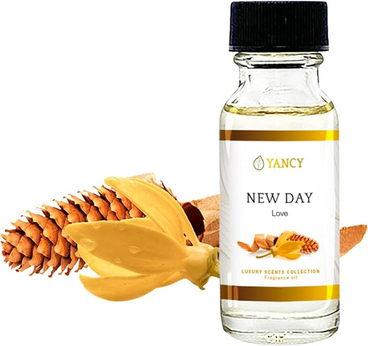 YANCY New Day Luxury Collection Fragrance Oil (1/2 oz), Uplifting Citrus and Floral Scent, Ideal for Diffusers, Oil Burners & Aroma Lamps, Refreshing Fragrance Oil for Morning Energy Boost YancySpa