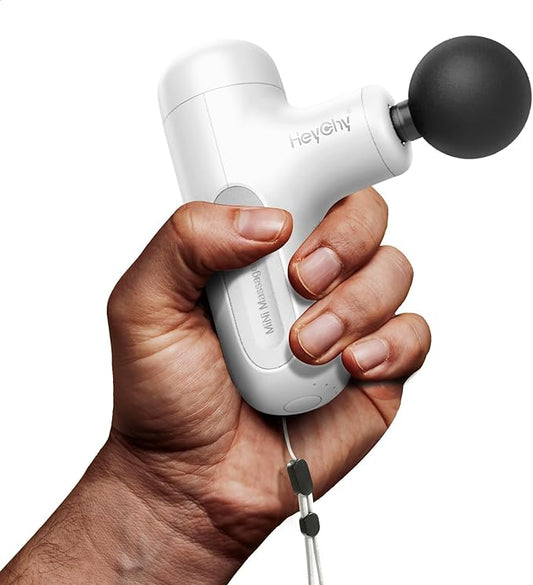Super Mini Massage Gun Deep Tissue with 5 Speeds, Small Travel Size Percussion Muscle Massager for Pain Relief with 4 Attachments, Handheld Portable Massager Gun for Man & Women, White - Bloomnest