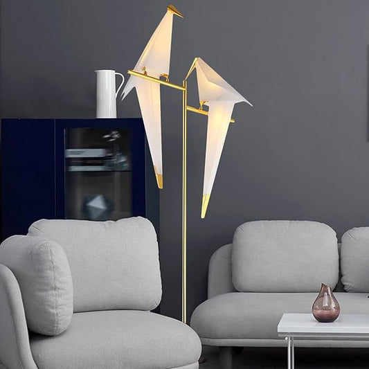 68 Inch Bird Floor Lamp, Gold Bird Lamp Swing Floor Light Fixtures, Modern LED Standing Floor Lamp for Bedroom Living Room - Bloomnest