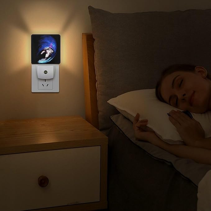 Space Astronaut Night Light, Plug into Wall Decor Nightlights for Bedroom, Bathroom, Hallway, Kitchen, with Dusk to Dawn Light Auto Sensors LED Night Lights for Boys Girls Women Men Room Gifts - Bloomnest