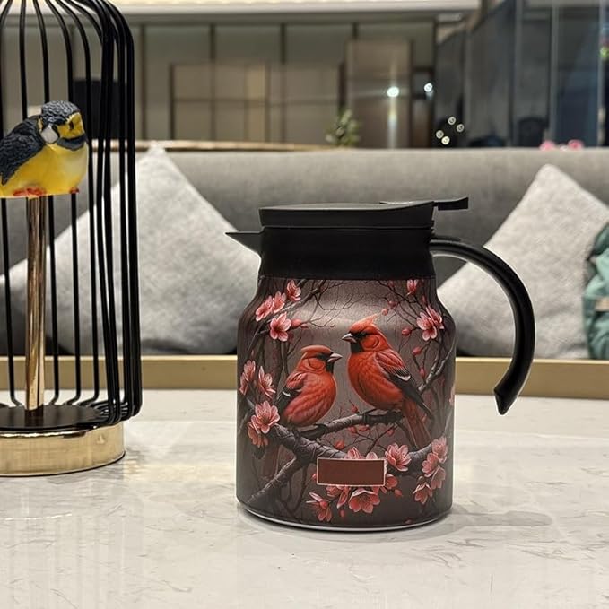 thermal teapot with infuser,Tea Pot with Infusers for Loose Tea,1000ML Thermal Teapot with Removable Infuser & Lid (D)