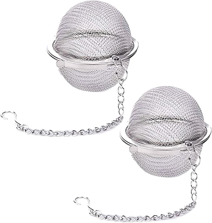 Tea Ball Strainer - 2 Pcs Stainless Steel, Tea Balls, 2.1 Inch Tea Infusers for Tea Steeper, Loose Tea, Tea Infuser for Tea Filter Herbal Spices Seasonings