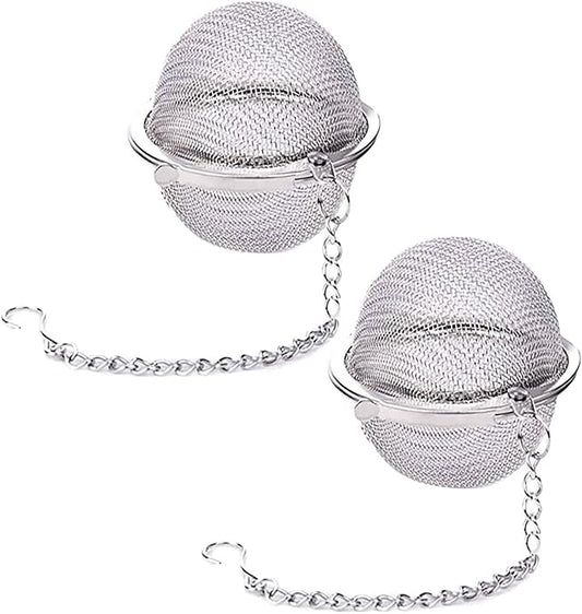 Tea Ball Strainer - 2 Pcs Stainless Steel, Tea Balls, 2.1 Inch Tea Infusers for Tea Steeper, Loose Tea, Tea Infuser for Tea Filter Herbal Spices Seasonings