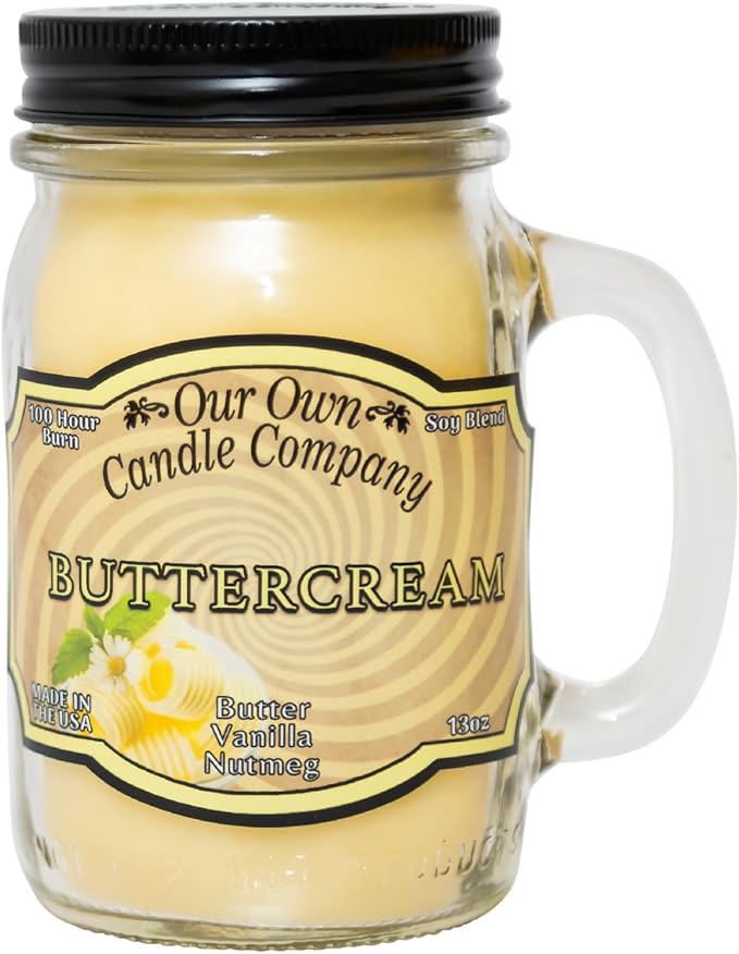 Our Own Candle Company, Buttercream Scented Mason Jar Candle, 100 Hour Burn Time, 13 Ounces - Bloomnest