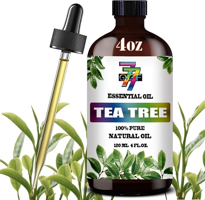 Tea Tree Essential Oil (4 oz/120 ml) — Tea Tree Oils for Aromatherapy, diffusers, humidifiers, Home fragrances, DIY Skincare, soap Making, DIY Candle, Relaxation, Yoga, and Meditation GV77ZFESSENTIALOILBUYNOW