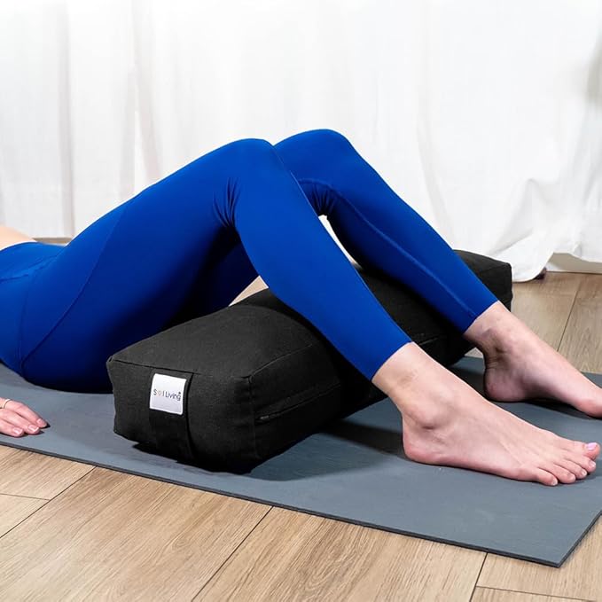 Sol Living Yoga Bolster Pillow Rectangular Meditation Cushion Cotton Meditation Accessories for Restorative Yoga Meditation Pillow Yoga Pillow Firm Body Pillow Bolster Pillow for Legs Removable Cover - Bloomnest