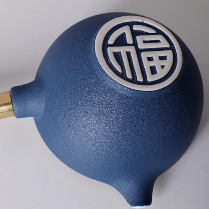 Ceramic Portable Travel Tea Set, Chinese Kungfu Tea Set with 360 Rotation Teapot and Infuser, 4 Tea Cups, Tea Tray And Travel Bag (Blue)