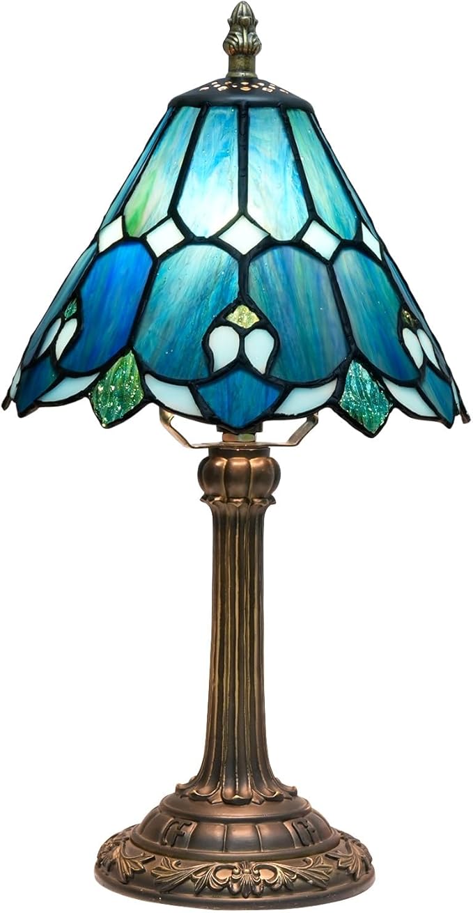 Tiffany Lamp Bedside Table Lamp-Nightstand,Stained Glass Lamp for Bedroom Dorm Living Kitchen, Aesthetic Cute Home Decor Gift (OFU1158) - Bloomnest