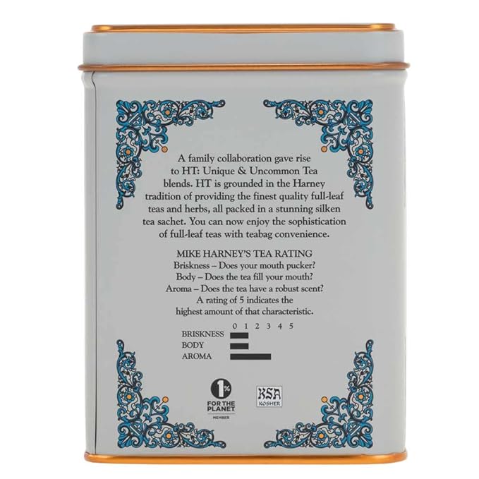 Harney & Sons Tea Decaffeinated, Great Present Idea, Vanilla Comoro, 1.4 oz Tin, 20 Count (Pack of 2) - Bloomnest