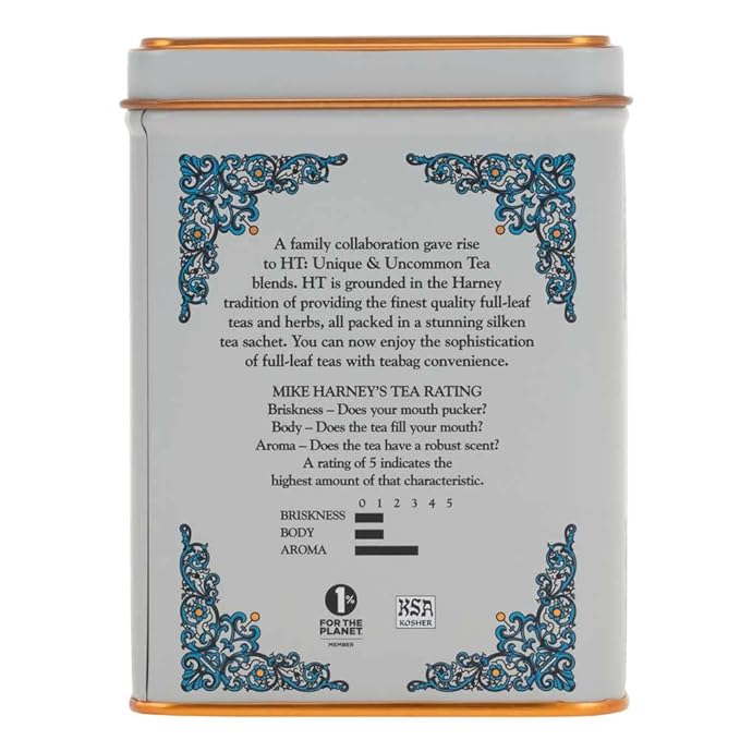 Harney & Sons Tea Decaffeinated, Great Present Idea, Vanilla Comoro, 1.4 oz Tin (20 Sachets) - Bloomnest